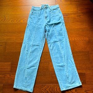 Shein top detailed wide leg jeans